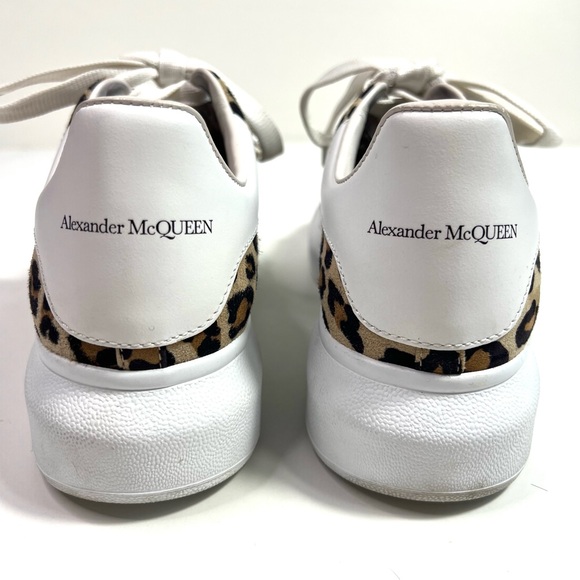 Alexander McQueen Leopard Suede Sneakers Size 38 - Picture 7 of 12